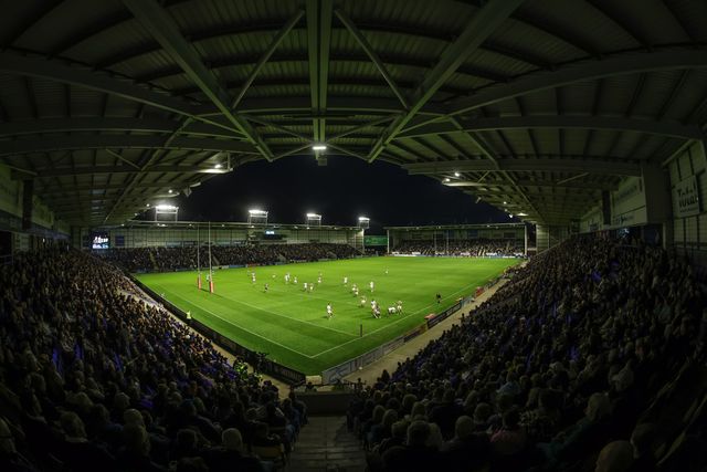 Warrington press forward during the Betfred Super League round 27 match Warrington Wolves vs Toulouse Olympique at The Halliwell Jones Stadium, Warrington, United Kingdom on 11 September 2026

(Photo by Mark Cosgrove/News Images)
