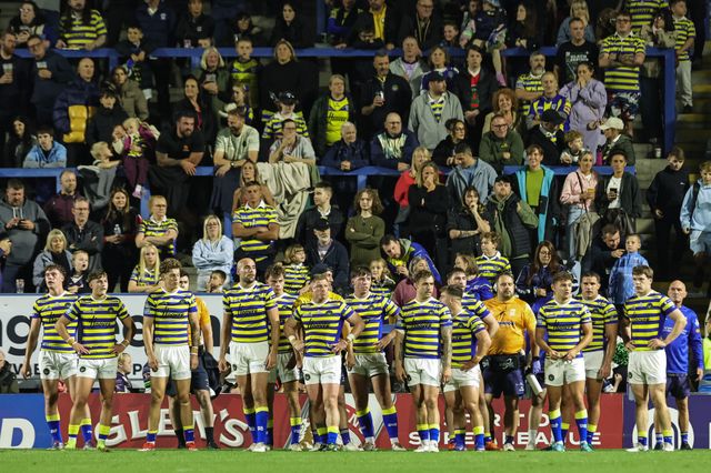 Warrington team during the Betfred Super League round 27 match Warrington Wolves vs Toulouse Olympique at The Halliwell Jones Stadium, Warrington, United Kingdom on 11 September 2026

(Photo by Mark Cosgrove/News Images)