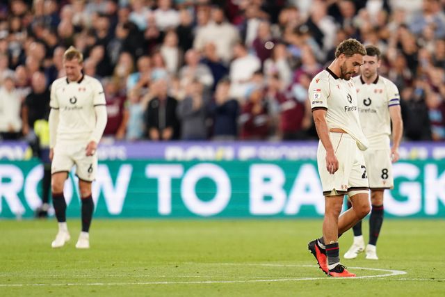 Wrexham players as West Ham take 2-0 lead during the Sky Bet Championship match West Ham United vs Wrexham at London Stadium, London, United Kingdom on 11 September 2026

(Photo by Harvey Murphy/News Images)