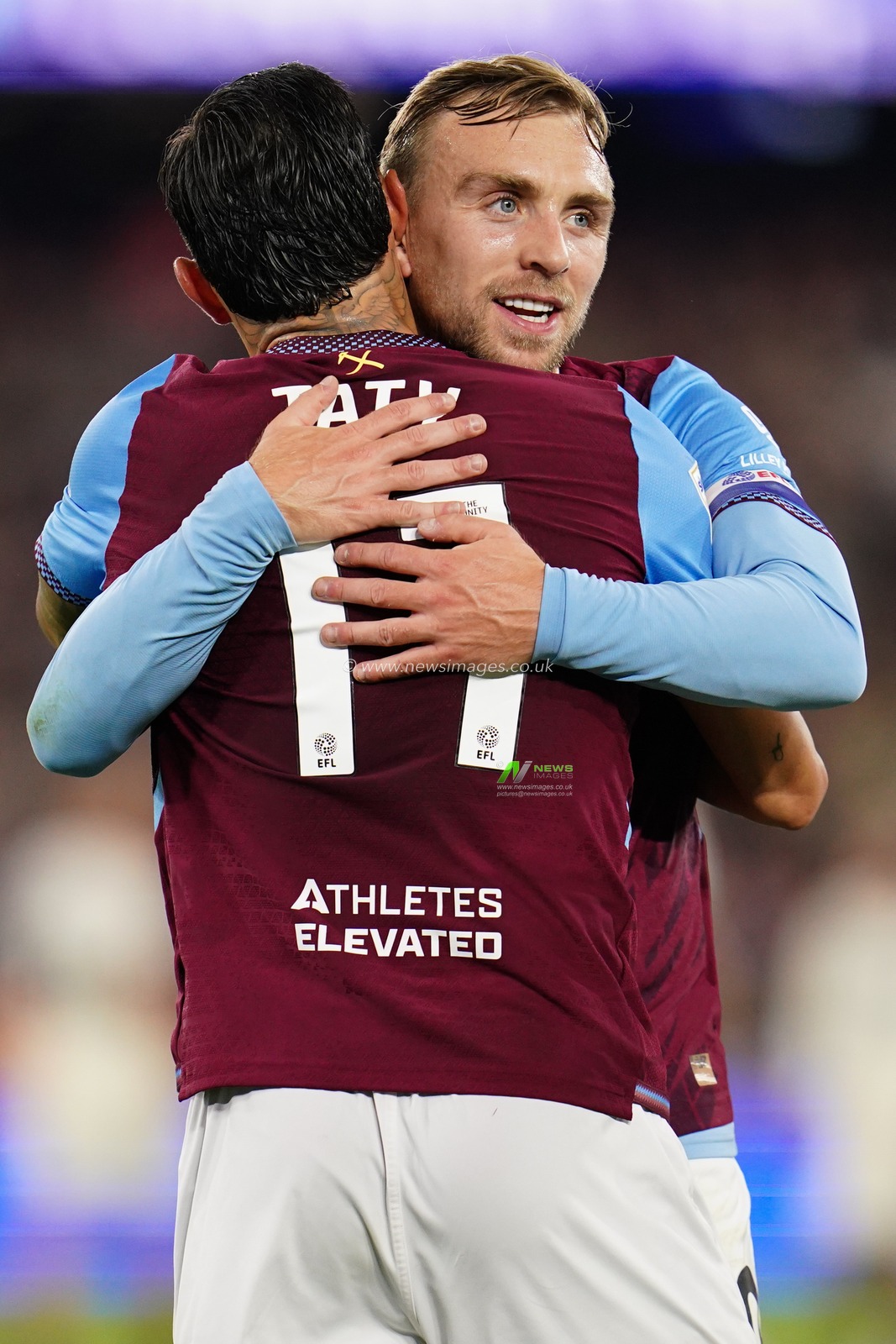 Valentin Castellanos of West Ham United and Jarrod Bowen of West Ham United during the Sky Bet Championship match West Ham United vs Wrexham at London Stadium, London, United Kingdom on 11 September 2026

(Photo by Harvey Murphy/News Images)