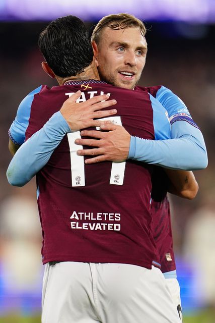 Valentin Castellanos of West Ham United and Jarrod Bowen of West Ham United during the Sky Bet Championship match West Ham United vs Wrexham at London Stadium, London, United Kingdom on 11 September 2026

(Photo by Harvey Murphy/News Images)