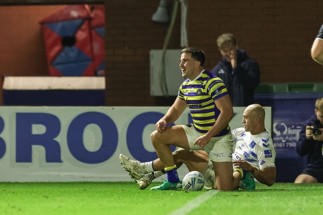 Josh Smith of Warrington Wolves goes over for a try during the Betfred Super League round 27 match Warrington Wolves vs Toulouse Olympique at The Halliwell Jones Stadium, Warrington, United Kingdom on 11 September 2026

(Photo by Mark Cosgrove/News Images)
