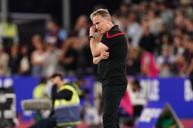 Phil Parkinson manager of Wrexham during the Sky Bet Championship match West Ham United vs Wrexham at London Stadium, London, United Kingdom on 11 September 2026

(Photo by Harvey Murphy/News Images)