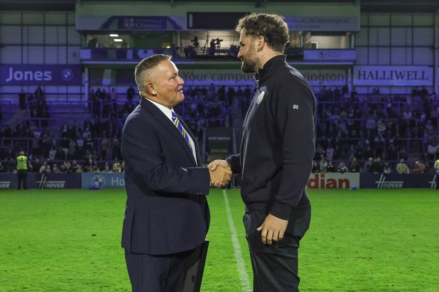 Warrington Wolves chairman Stuart Middleton shakes hands with Toby King of Warrington Wolves during the Betfred Super League round 27 match Warrington Wolves vs Toulouse Olympique at The Halliwell Jones Stadium, Warrington, United Kingdom on 11 September 2026

(Photo by Mark Cosgrove/News Images)