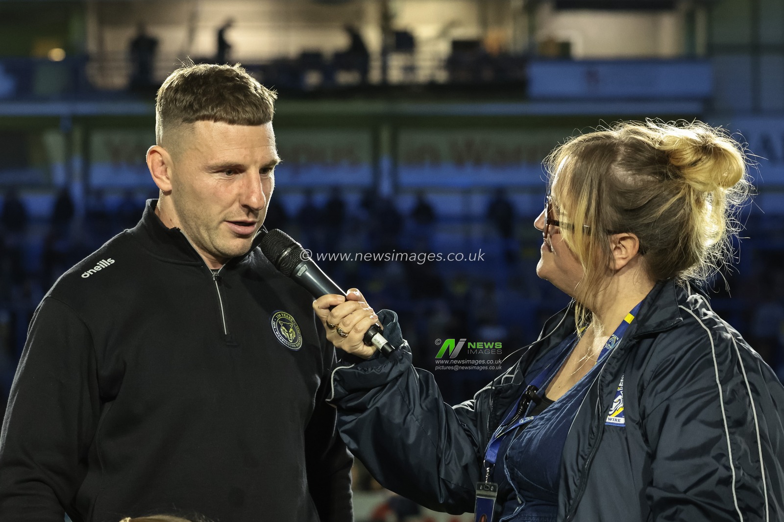 George Williams of Warrington Wolves speaks to the fans during the Betfred Super League round 27 match Warrington Wolves vs Toulouse Olympique at The Halliwell Jones Stadium, Warrington, United Kingdom on 11 September 2026

(Photo by Mark Cosgrove/News Images)