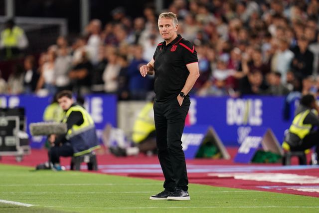 Phil Parkinson manager of Wrexham during the Sky Bet Championship match West Ham United vs Wrexham at London Stadium, London, United Kingdom on 11 September 2026

(Photo by Harvey Murphy/News Images)