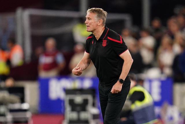 Phil Parkinson manager of Wrexham during the Sky Bet Championship match West Ham United vs Wrexham at London Stadium, London, United Kingdom on 11 September 2026

(Photo by Harvey Murphy/News Images)