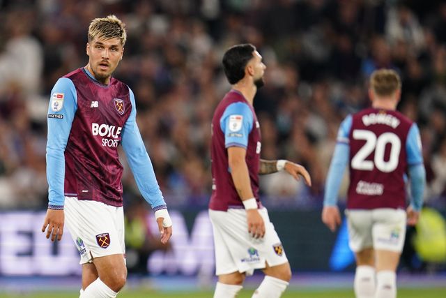 Joel Piroe of West Ham United during the Sky Bet Championship match West Ham United vs Wrexham at London Stadium, London, United Kingdom on 11 September 2026

(Photo by Harvey Murphy/News Images)