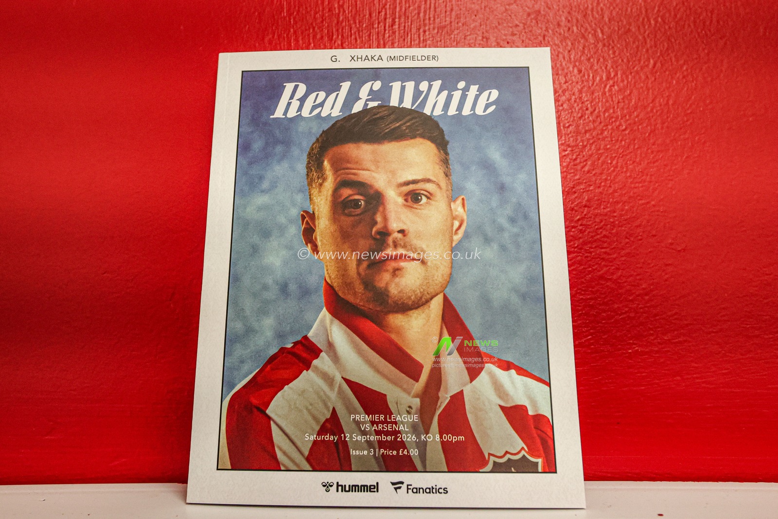 Granit Xhaka of Sunderland on the front cover of the match day programme during the Premier League match Sunderland vs Arsenal at Stadium Of Light, Sunderland, United Kingdom on 12 September 2026

(Photo by Alfie Cosgrove/News Images)