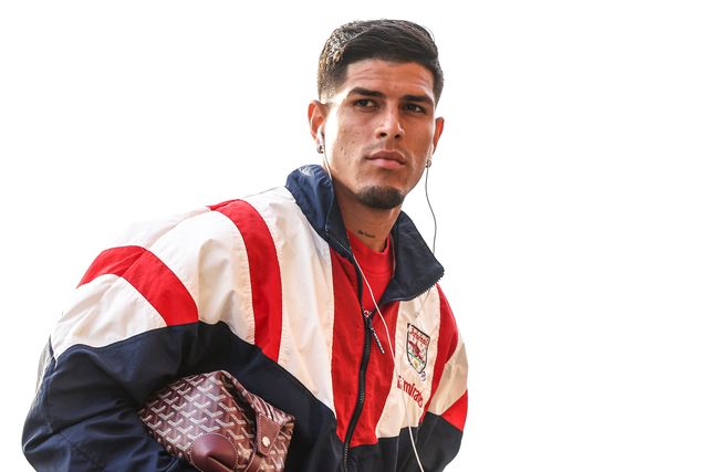 Piero Hincapie of Arsenal arrives during the Premier League match Sunderland vs Arsenal at Stadium Of Light, Sunderland, United Kingdom on 12 September 2026

(Photo by Alfie Cosgrove/News Images)
