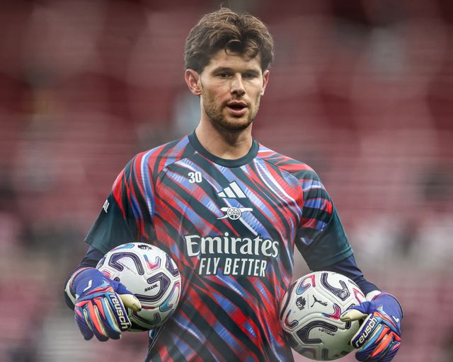 Arsenal goalkeeper Illan Meslier in the pregame warmup session during the Premier League match Sunderland vs Arsenal at Stadium Of Light, Sunderland, United Kingdom on 12 September 2026

(Photo by Alfie Cosgrove/News Images)
