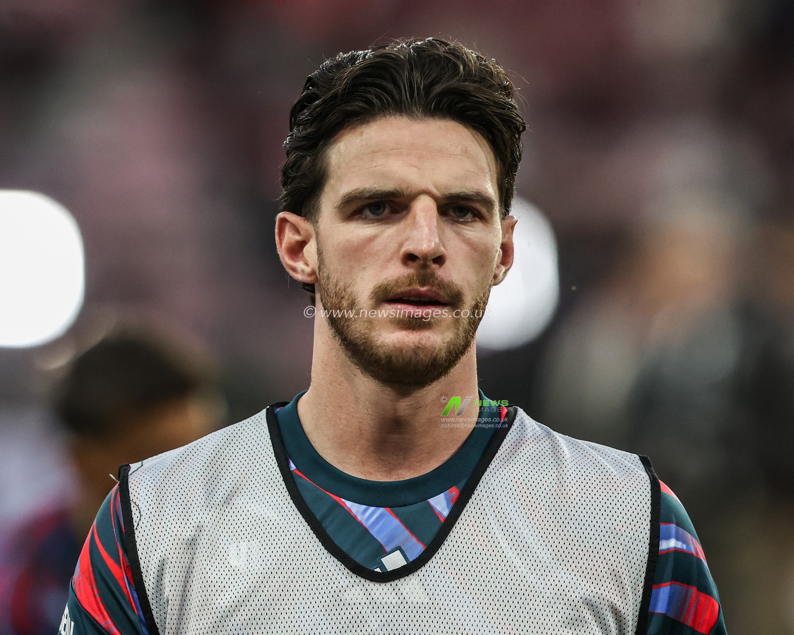 Declan Rice of Arsenal in the pregame warmup session during the Premier League match Sunderland vs Arsenal at Stadium Of Light, Sunderland, United Kingdom on 12 September 2026

(Photo by Alfie Cosgrove/News Images)