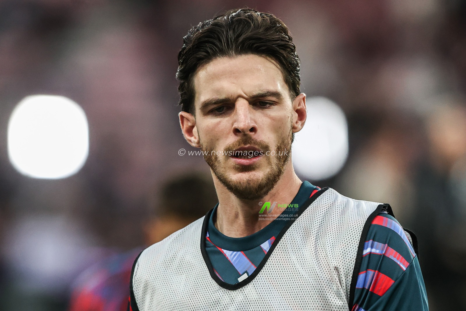 Declan Rice of Arsenal in the pregame warmup session during the Premier League match Sunderland vs Arsenal at Stadium Of Light, Sunderland, United Kingdom on 12 September 2026

(Photo by Alfie Cosgrove/News Images)