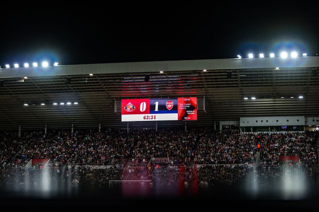 Arsenal lead 0-1 in the 64th minute of the game during the Premier League match Sunderland vs Arsenal at Stadium Of Light, Sunderland, United Kingdom on 12 September 2026

(Photo by Alfie Cosgrove/News Images)