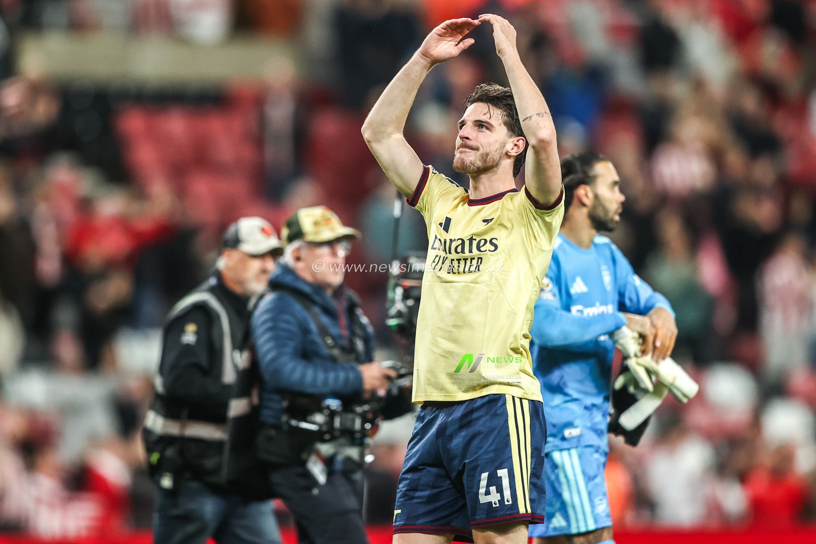 Declan Rice of Arsenal celebrates the win during the Premier League match Sunderland vs Arsenal at Stadium Of Light, Sunderland, United Kingdom on 12 September 2026

(Photo by Alfie Cosgrove/News Images)