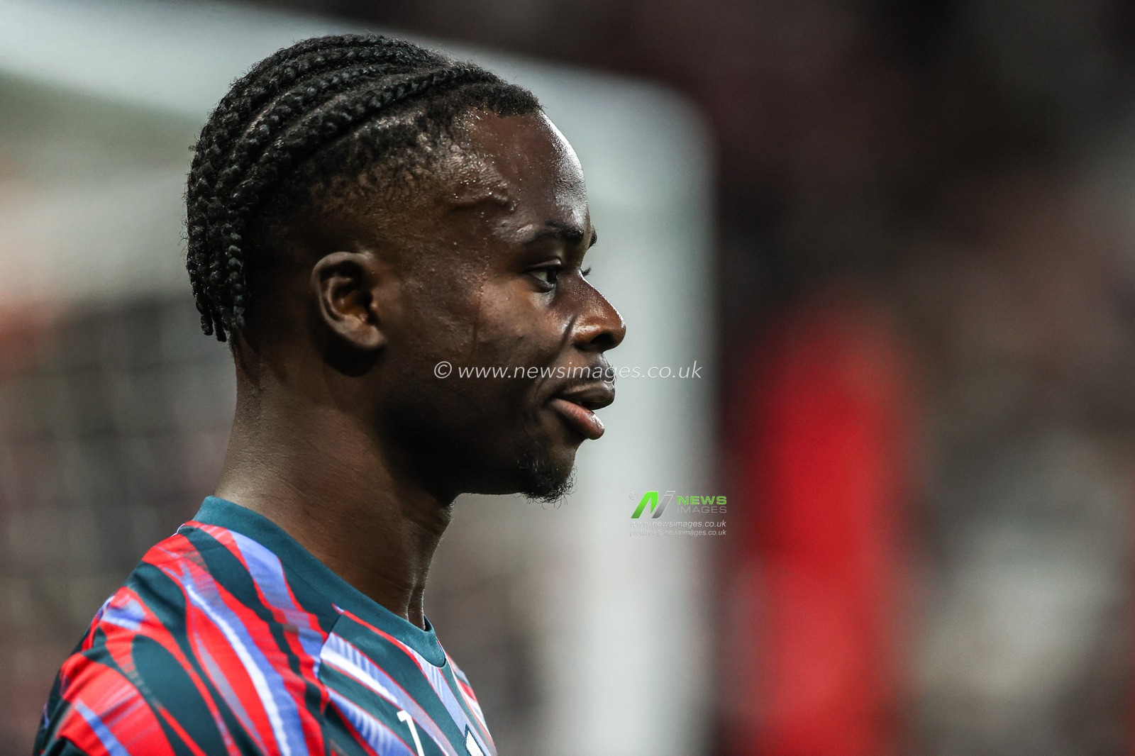 Bukayo Saka of Arsenal in the pregame warmup session during the Premier League match Sunderland vs Arsenal at Stadium Of Light, Sunderland, United Kingdom on 12 September 2026

(Photo by Alfie Cosgrove/News Images)