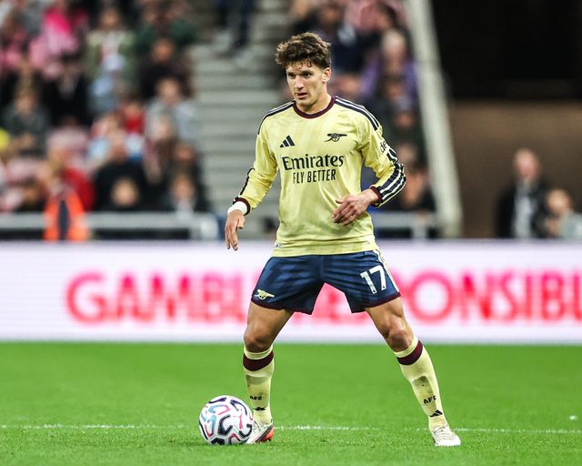 Christos Tzolis of Arsenal during the Premier League match Sunderland vs Arsenal at Stadium Of Light, Sunderland, United Kingdom on 12 September 2026

(Photo by Alfie Cosgrove/News Images)