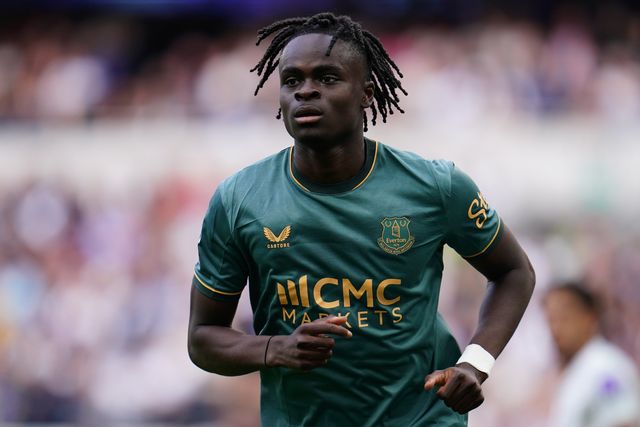 Tyrique George of Everton during the Premier League match Tottenham Hotspur vs Everton at Tottenham Hotspur Stadium, London, United Kingdom on 12 September 2026

(Photo by Harvey Murphy/News Images)