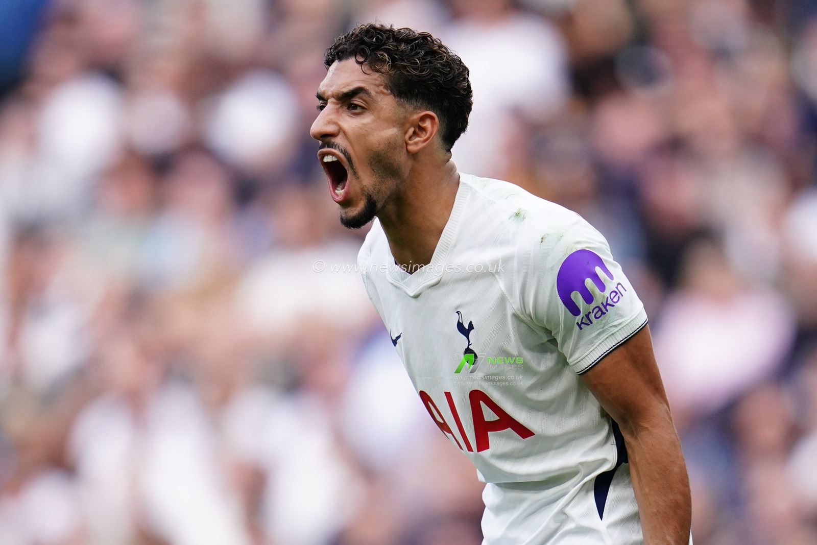 Omar Marmoush of Tottenham Hotspur during the Premier League match Tottenham Hotspur vs Everton at Tottenham Hotspur Stadium, London, United Kingdom on 12 September 2026

(Photo by Harvey Murphy/News Images)