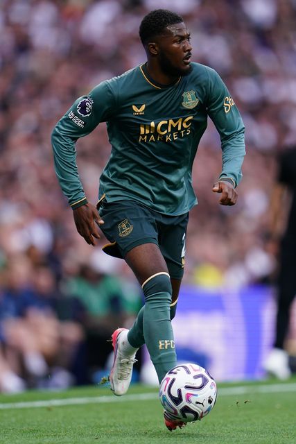 Ainsley Maitland-Niles of Everton with the ball during the Premier League match Tottenham Hotspur vs Everton at Tottenham Hotspur Stadium, London, United Kingdom on 12 September 2026

(Photo by Harvey Murphy/News Images)