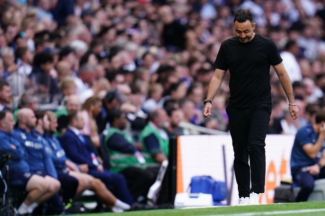 Roberto De Zerbi manager of Tottenham Hotspur during the Premier League match Tottenham Hotspur vs Everton at Tottenham Hotspur Stadium, London, United Kingdom on 12 September 2026

(Photo by Harvey Murphy/News Images)