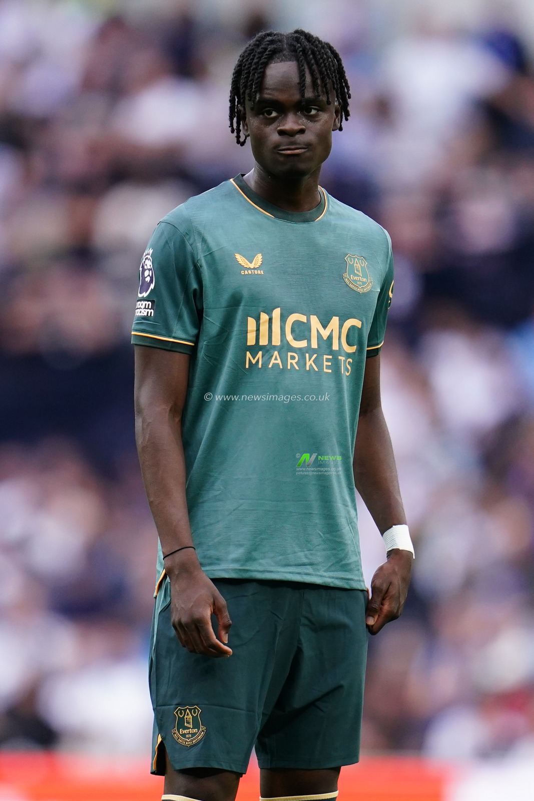 Tyrique George of Everton during the Premier League match Tottenham Hotspur vs Everton at Tottenham Hotspur Stadium, London, United Kingdom on 12 September 2026

(Photo by Harvey Murphy/News Images)