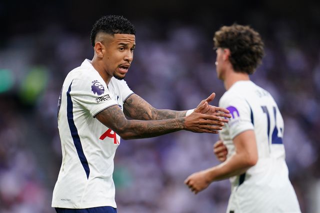 Savio of Tottenham Hotspur shows frustration during the Premier League match Tottenham Hotspur vs Everton at Tottenham Hotspur Stadium, London, United Kingdom on 12 September 2026

(Photo by Harvey Murphy/News Images)