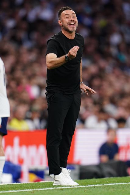 Roberto De Zerbi manager of Tottenham Hotspur during the Premier League match Tottenham Hotspur vs Everton at Tottenham Hotspur Stadium, London, United Kingdom on 12 September 2026

(Photo by Harvey Murphy/News Images)