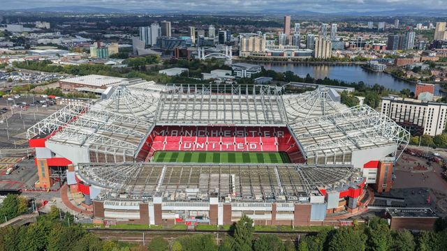 An aerial view of Old Trafford and the Sir Alex Ferguson Stand during the Premier League match Manchester United vs Manchester City at Old Trafford, Manchester, United Kingdom on 13 September 2026

(Photo by Mark Cosgrove/News Images)