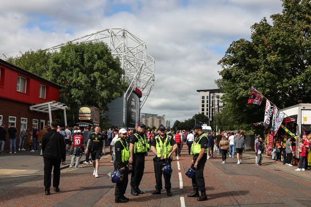 Manchester police are in attendance during the Premier League match Manchester United vs Manchester City at Old Trafford, Manchester, United Kingdom on 13 September 2026

(Photo by Mark Cosgrove/News Images)