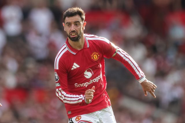 Bruno Fernandes of Manchester United in action during the Premier League match Manchester United vs Manchester City at Old Trafford, Manchester, United Kingdom on 13 September 2026

(Photo by Mark Cosgrove/News Images)