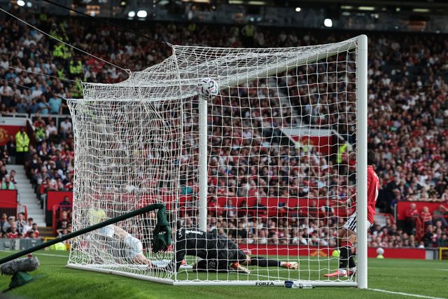 Erling Haaland of Manchester City scores to make it 0-1 during the Premier League match Manchester United vs Manchester City at Old Trafford, Manchester, United Kingdom on 13 September 2026

(Photo by Mark Cosgrove/News Images)