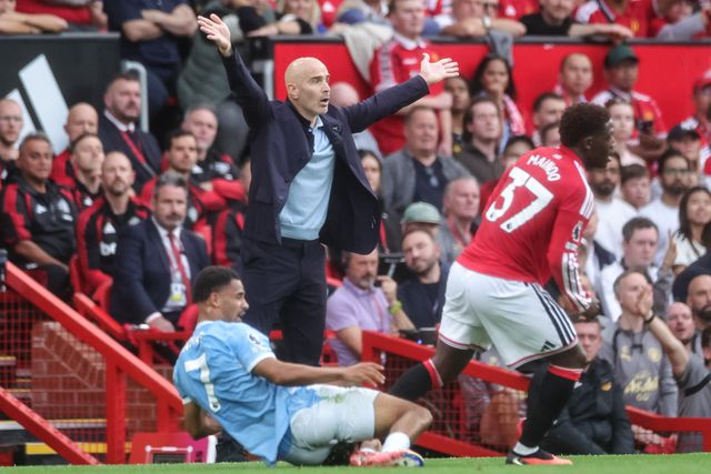 Enzo Maresca manager of Manchester City reacts in the technical area during the Premier League match Manchester United vs Manchester City at Old Trafford, Manchester, United Kingdom on 13 September 2026

(Photo by Mark Cosgrove/News Images)