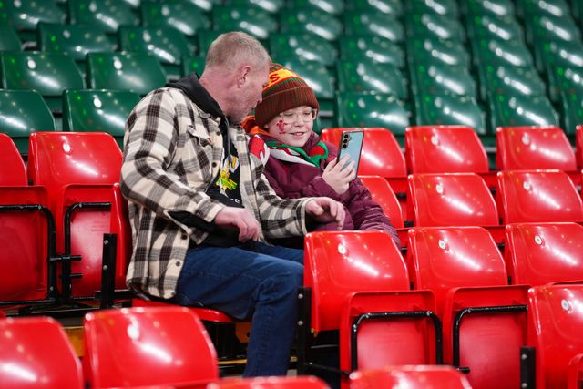 Welsh fans during the Guinness Six Nations match Wales vs France at Principality Stadium, Cardiff, United Kingdom, 15th February 2026

(Photo by Andrew Lewis/News Images)