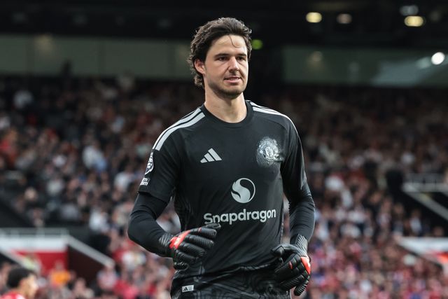 Manchester United goalkeeper Senne Lammens during the Premier League match Manchester United vs Manchester City at Old Trafford, Manchester, United Kingdom on 13 September 2026

(Photo by Mark Cosgrove/News Images)