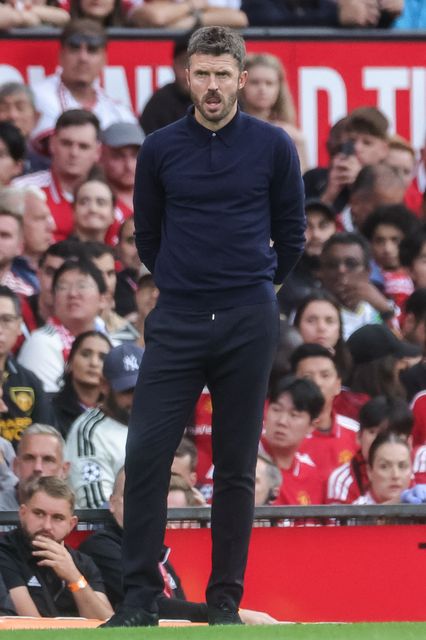 Michael Carrick manager of Manchester United 
during the Premier League match Manchester United vs Manchester City at Old Trafford, Manchester, United Kingdom on 13 September 2026

(Photo by Mark Cosgrove/News Images)