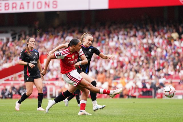 Lisa Baum of Arsenal has a shot on goal during the Women's Super League match Arsenal vs Crystal Palace at Emirates, London, United Kingdom on 13 September 2026

(Photo by Harvey Murphy/News Images)