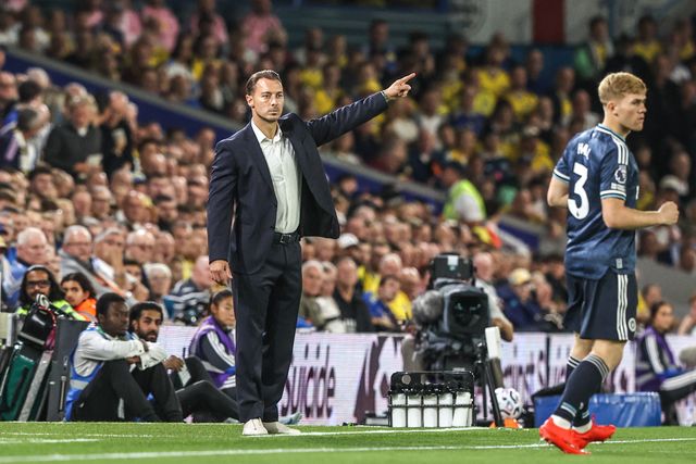 Matthias Jaissle manager of Newcastle United gives his team instructions during the Premier League match Leeds United vs Newcastle Untied at Elland Road, Leeds, United Kingdom on 14 September 2026

(Photo by Alfie Cosgrove/News Images)