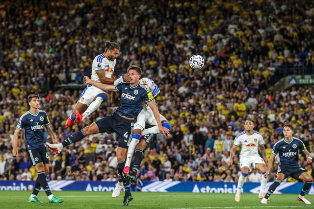 Dominic Calvert-Lewin of Leeds United scores to make it 2-0 during the Premier League match Leeds United vs Newcastle Untied at Elland Road, Leeds, United Kingdom on 14 September 2026

(Photo by Alfie Cosgrove/News Images)