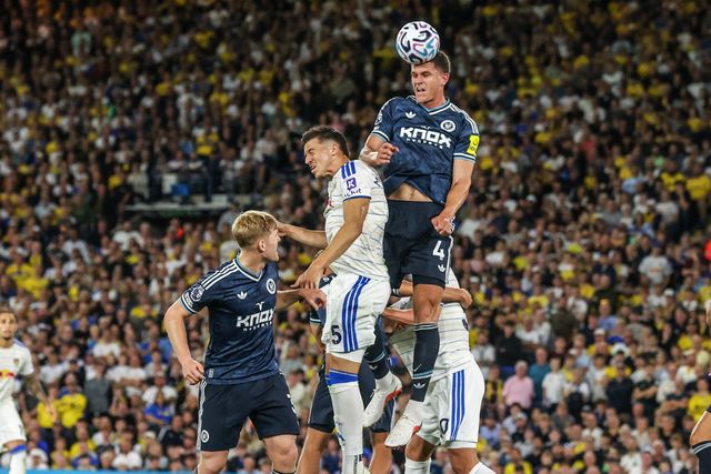 Sven Botman of Newcastle United jumps up to win the high ball during the Premier League match Leeds United vs Newcastle Untied at Elland Road, Leeds, United Kingdom on 14 September 2026

(Photo by Alfie Cosgrove/News Images)