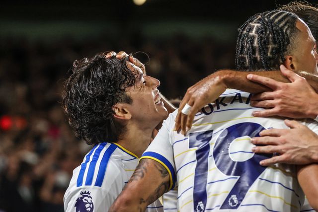 Ao Tanaka of Leeds United celebrates his goal to make it 1-0 during the Premier League match Leeds United vs Newcastle Untied at Elland Road, Leeds, United Kingdom on 14 September 2026

(Photo by Alfie Cosgrove/News Images)