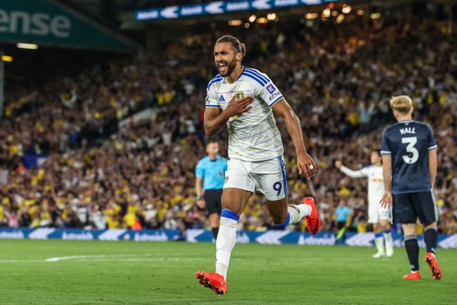 Dominic Calvert-Lewin of Leeds United celebrates his goal to make it 2-0 during the Premier League match Leeds United vs Newcastle Untied at Elland Road, Leeds, United Kingdom on 14 September 2026

(Photo by Alfie Cosgrove/News Images)