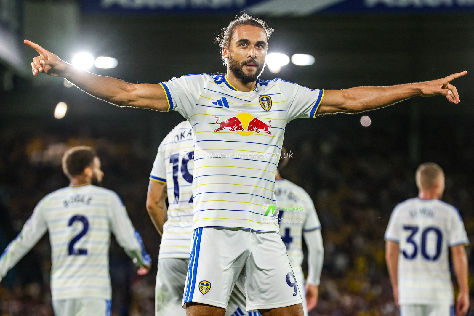 Dominic Calvert-Lewin of Leeds United celebrates his goal to make it 2-0 during the Premier League match Leeds United vs Newcastle Untied at Elland Road, Leeds, United Kingdom on 14 September 2026

(Photo by Alfie Cosgrove/News Images)