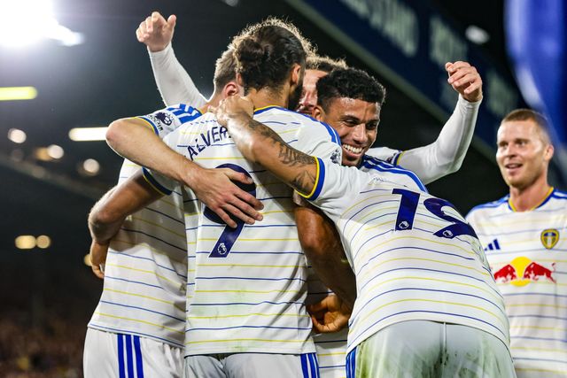 Dominic Calvert-Lewin of Leeds United celebrates his goal to make it 3-0 during the Premier League match Leeds United vs Newcastle Untied at Elland Road, Leeds, United Kingdom on 14 September 2026

(Photo by Alfie Cosgrove/News Images)