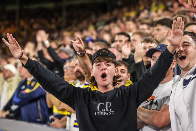 Leeds fans during the Premier League match Leeds United vs Newcastle Untied at Elland Road, Leeds, United Kingdom on 14 September 2026

(Photo by Alfie Cosgrove/News Images)
