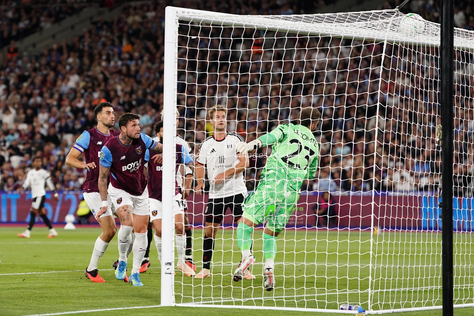 Morato of West Ham United scores to make it 1-1 during the Carabao Cup round 3 match West Ham United vs Fulham at London Stadium, London, United Kingdom on 15 September 2026

(Photo by Harvey Murphy/News Images)
