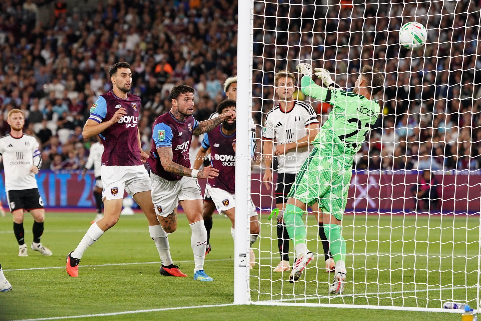 Morato of West Ham United scores to make it 1-1 during the Carabao Cup round 3 match West Ham United vs Fulham at London Stadium, London, United Kingdom on 15 September 2026

(Photo by Harvey Murphy/News Images)