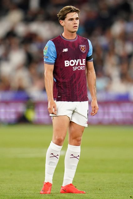 Lewis Orford of West Ham United during the Carabao Cup round 3 match West Ham United vs Fulham at London Stadium, London, United Kingdom on 15 September 2026

(Photo by Harvey Murphy/News Images)