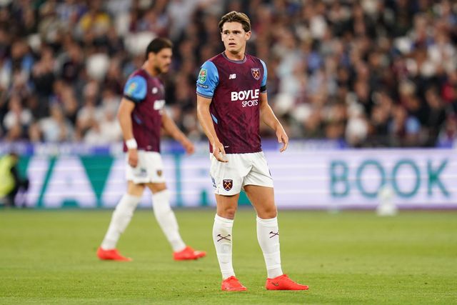 Lewis Orford of West Ham United during the Carabao Cup round 3 match West Ham United vs Fulham at London Stadium, London, United Kingdom on 15 September 2026

(Photo by Harvey Murphy/News Images)