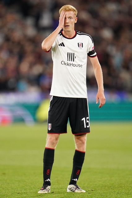 Hugo Larsson of Fulham during the Carabao Cup round 3 match West Ham United vs Fulham at London Stadium, London, United Kingdom on 15 September 2026

(Photo by Harvey Murphy/News Images)